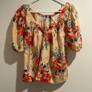 The Great Silk Bungalow Top in Echo Rose Print 2